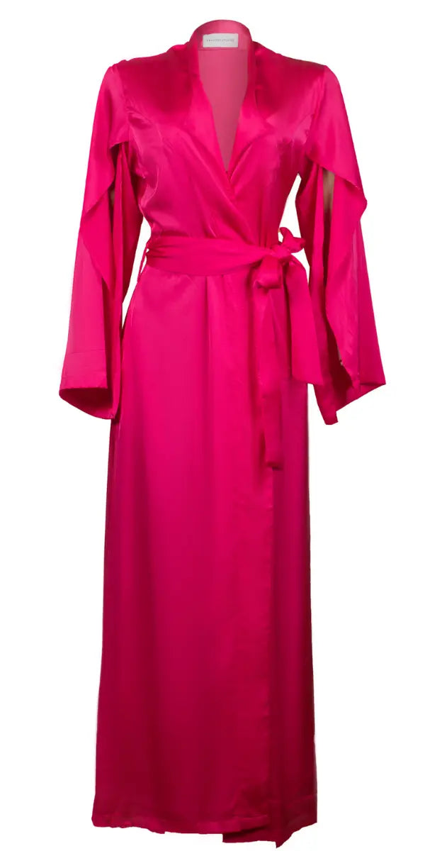 Maxi Tumaini Silk Robe Mexican Pink